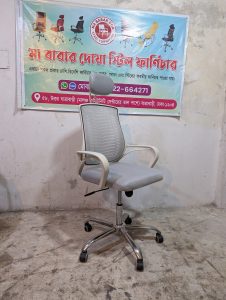 V Mesh Chair - সাদা বডি + এশ কালার