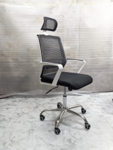 Vip 38 Model Chair - Black Colour white Body SS Regular base