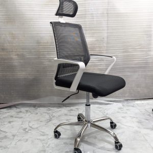 Vip 38 Model Chair - Black Colour white Body SS Regular base