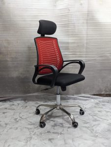 VIP V Mesh Chair - Red Colour Black Body